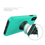 Wholesale iPhone Xr Glossy Pop Up Hybrid Case with Metal Plate (Mint Green)